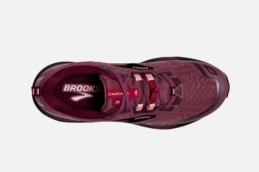 Brooks Running Shoes Womens Burgundy - Cascadia 15 Trail - 8123-TRZXV